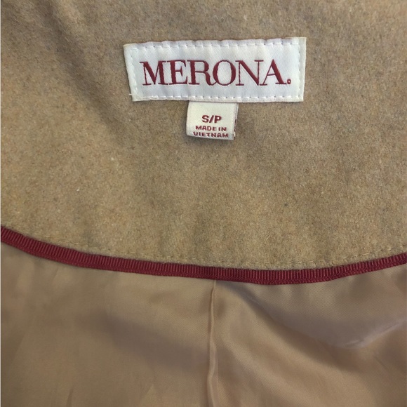 Merona Camel Pea Coat Wool Blend Small Petite - Picture 6 of 6
